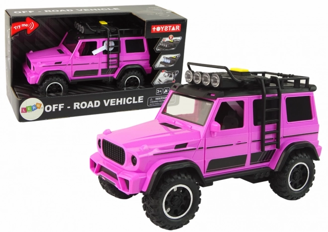 Voiture tout-terrain rose avec propulsion à friction 1:14