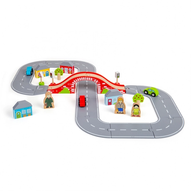 Route en bois en forme de huit Bigjigs