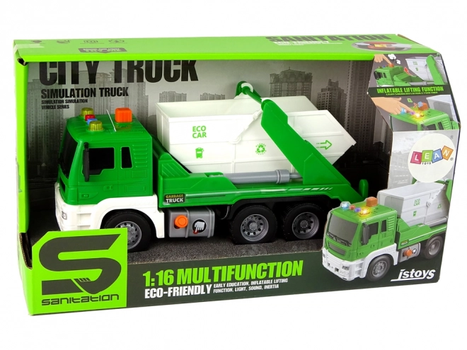 Camion-poubelle Séparation Vert à friction 1:16