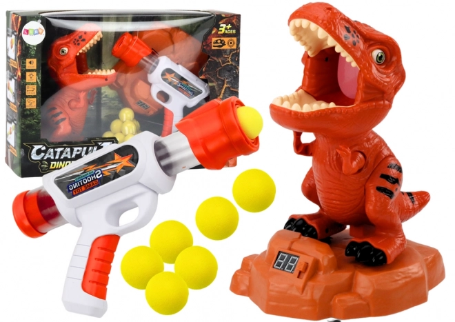 Jeu amusant de tir de dinosaures avec balles en mousse