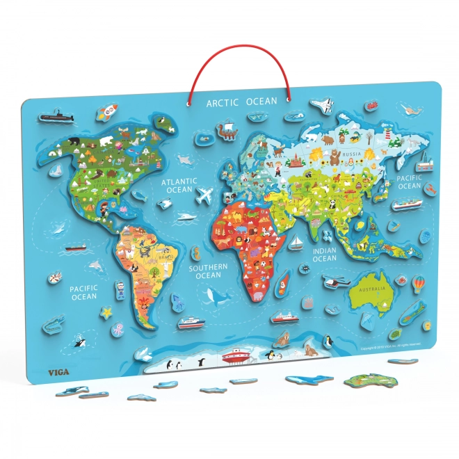 Viga 2v1 tableau éducatif avec carte magnétique du monde Montessori
