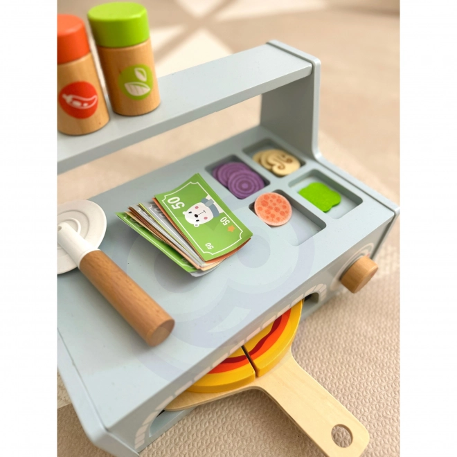 Ensemble de pizza en bois Tooky Toy avec accessoires
