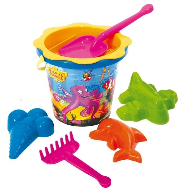 Ensemble pour sable avec râteau 7 pcs mix