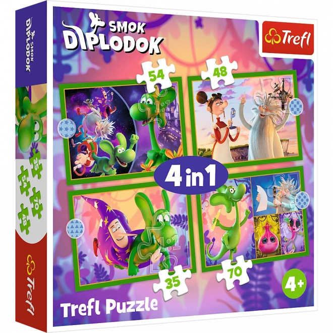 Puzzle 4v1 Monde du Dragon Diplodocus