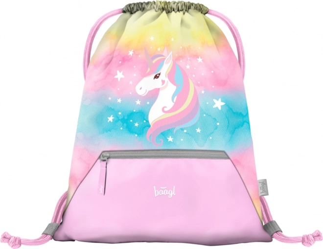 ENSEMBLE BAAGL 3 Airy Rainbow Unicorn : cartable, trousse, sac