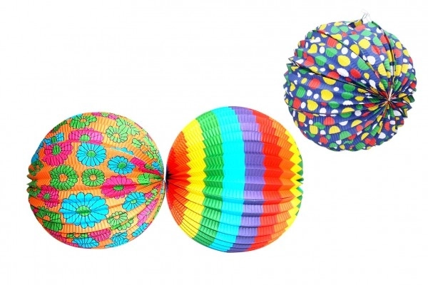 Lanterne colorée en forme de boule - 25 cm