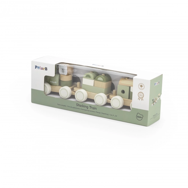 Train en bois Polar B avec wagons et blocs