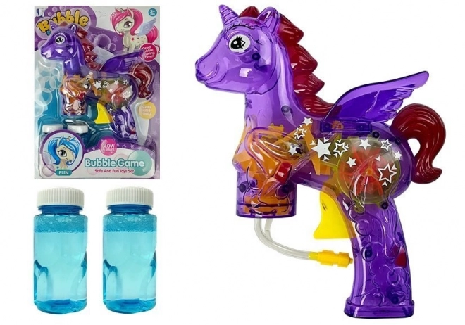 Pistolet à bulles licorne violet