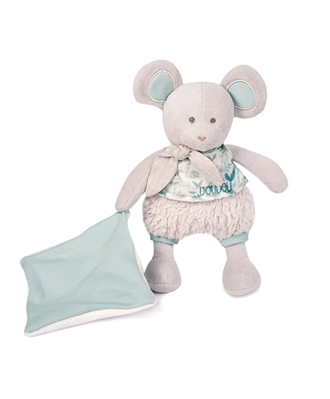 Ensemble cadeau Souris en peluche avec couverture en coton bio