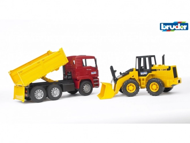 Camion benne MAN Bruder et chargeur frontal FR130