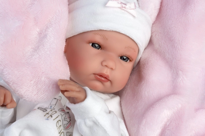 Poupée réaliste Nouveau-Né fille avec corps en vinyle complet 35 cm