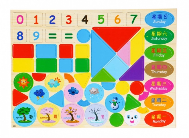 Tableau magnétique en bois pour enfants 3+ Ensemble éducatif + accessoires
