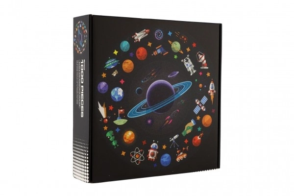 Puzzle rond espace 1000 pièces 65x65cm dans boîte 23x23x5,5cm