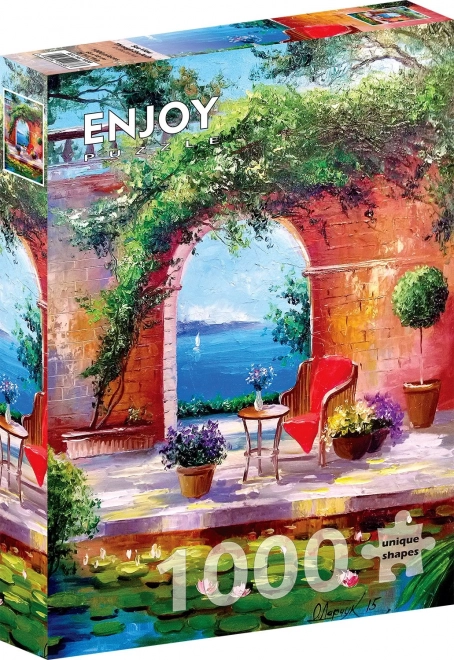 Puzzle Vue sur la mer à travers l'arche 1000 pièces