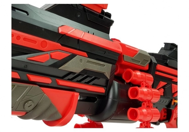 Grand fusil à balles en mousse rouge et noir