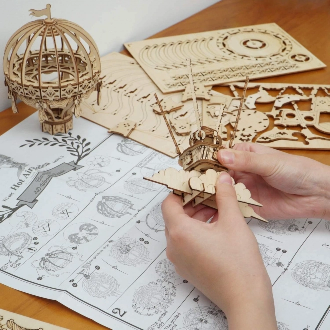 Ballon à air chaud - Modèle en bois 3D