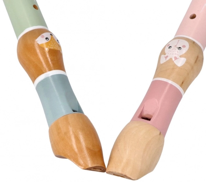 Flûte en bois avec petit lapin