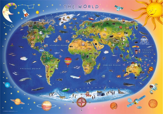 Puzzle carte enfant Dino 300 pièces XL