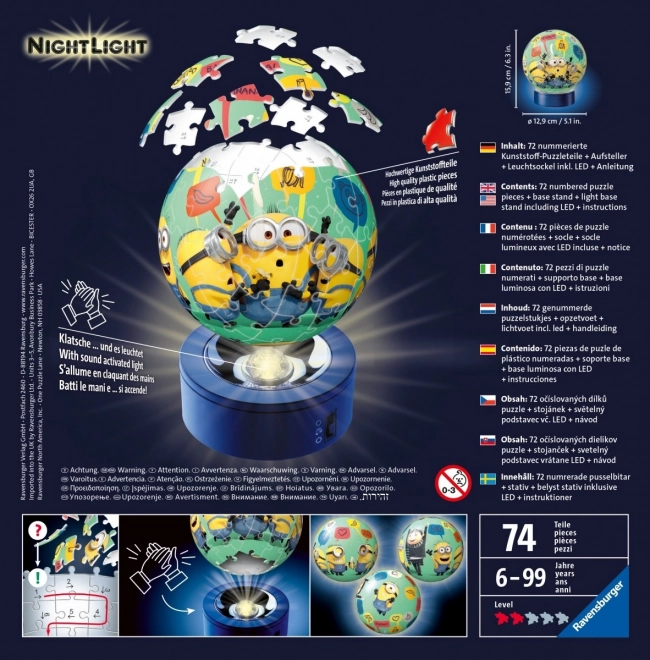 Puzzle 3D boule lumineuse Minions
