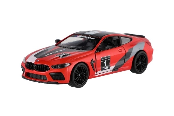 Voiture Kinsmart BMW M8 Competition Coupé 1:38 métal/plastique 12,5cm 4 couleurs à rétrofriction 12pcs en boîte