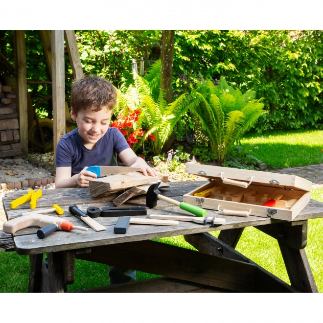 Coffret en bois avec outils jouets