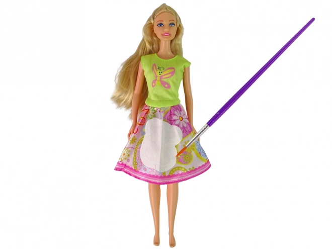 Poupée robe à peindre cheveux longs – blonde