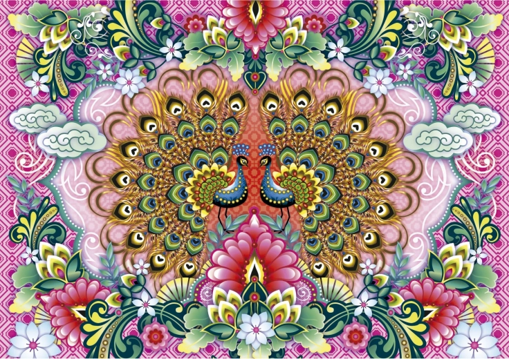 Puzzle Paons indiens 1500 pièces