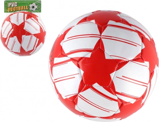 Ballon de football gonflé rouge et blanc 23 cm