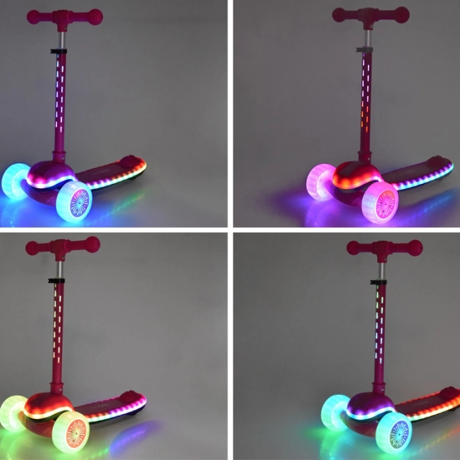 Trottinette d'équilibre pour enfants avec lumières et musique – Rose