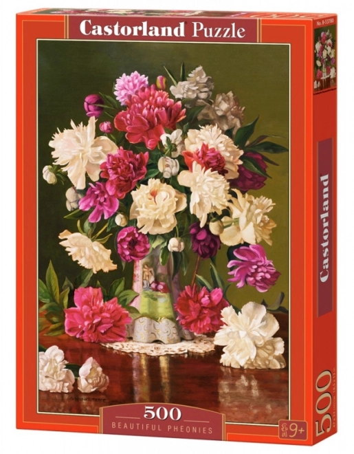 Puzzle 500 pièces Belles pivoines dans un vase