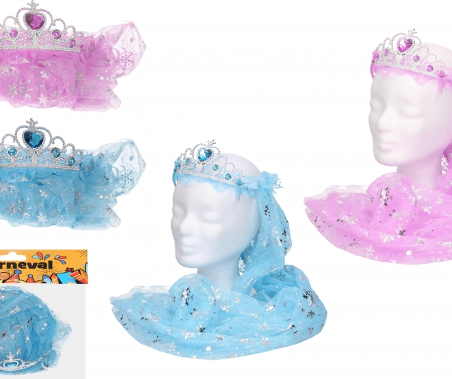 Serre-tête de carnaval avec voile – coloris assortis