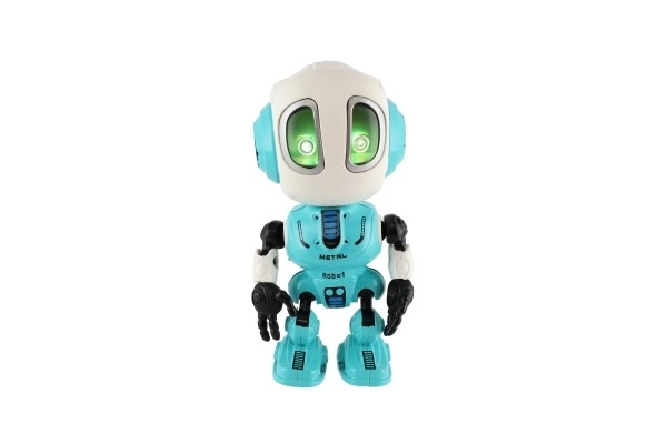 Robot ECHO répétant des phrases en métal 12cm bleu à piles avec son et lumière dans une boîte 10,5x15x5,5cm