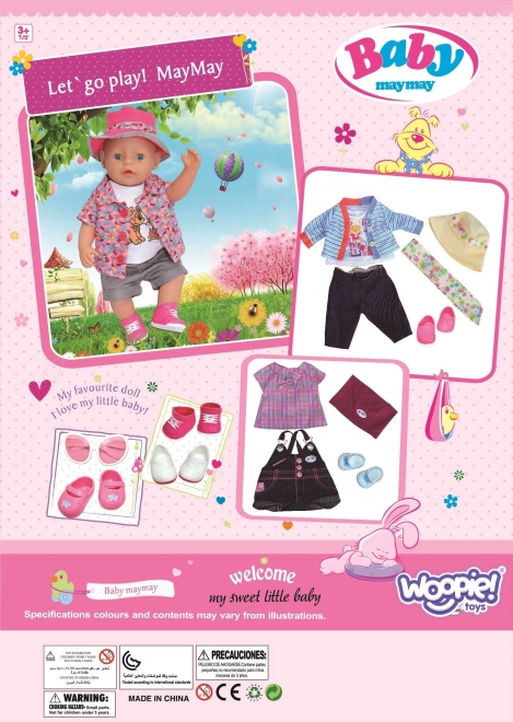 Vêtements de poupée LOVE élégants avec lunettes et chaussures 43-46 cm