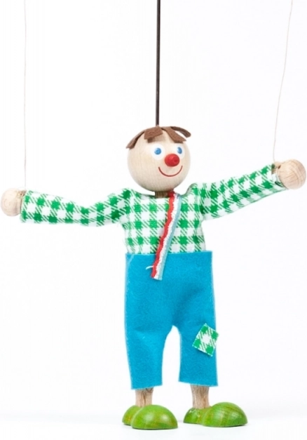 Marionnette en bois garçon Jeníček – marionnette à fils 12 cm