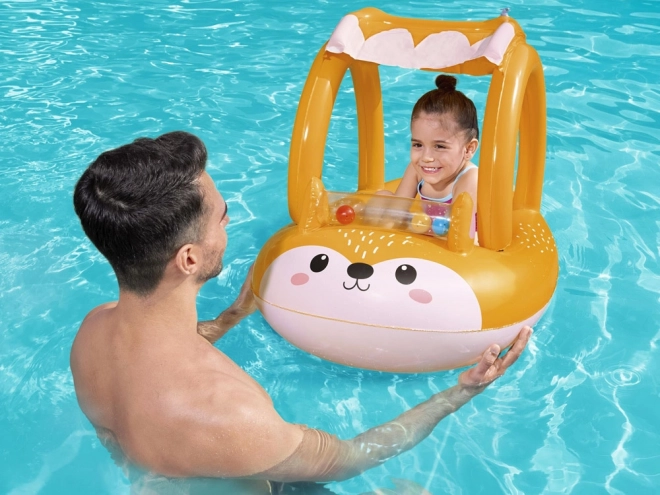 Bateau gonflable pour enfants Renard avec toit amovible