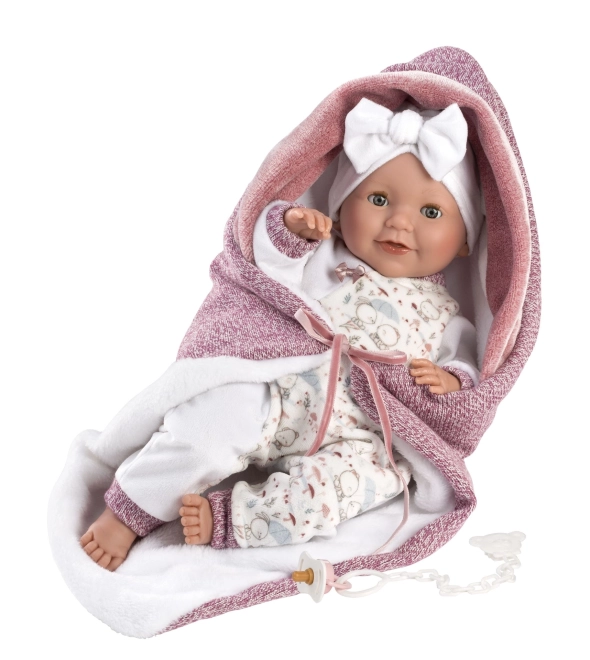 Llorens 74040 NOUVEAU-NÉ - poupée réaliste clignotante avec sons et corps en tissu doux - 42 cm
