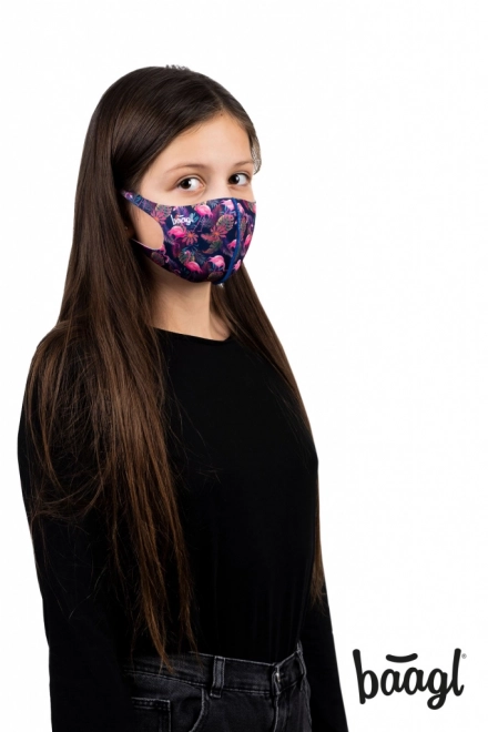 Masque antibactérien pour enfants motif flamants roses