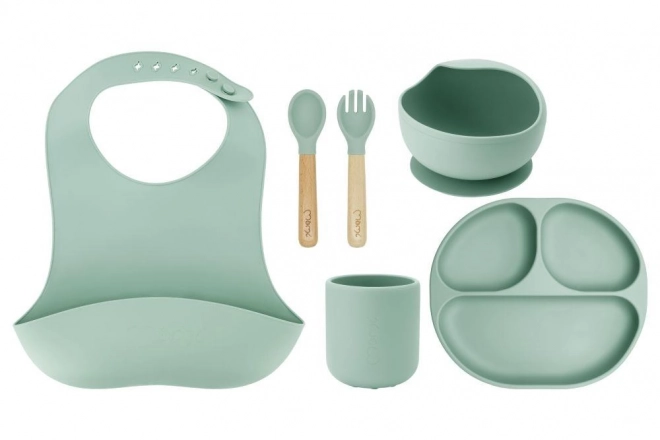 Set de table en silicone pour enfants MoMi AMI vert