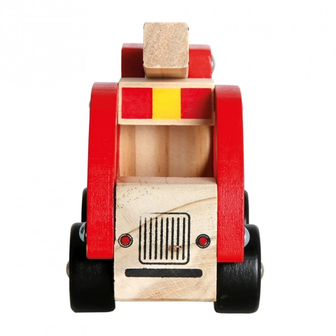 Voiture de pompiers en bois Bino