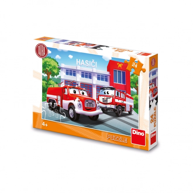 Puzzle Dino Pompiers 24 pièces