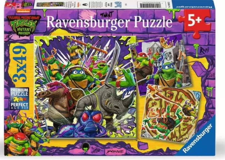 Puzzle Tortues Ninja 3×49 pièces RAVENSBURGER