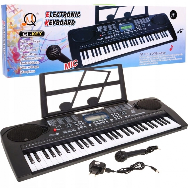 Clavier pour enfants avec microphone et pupitre