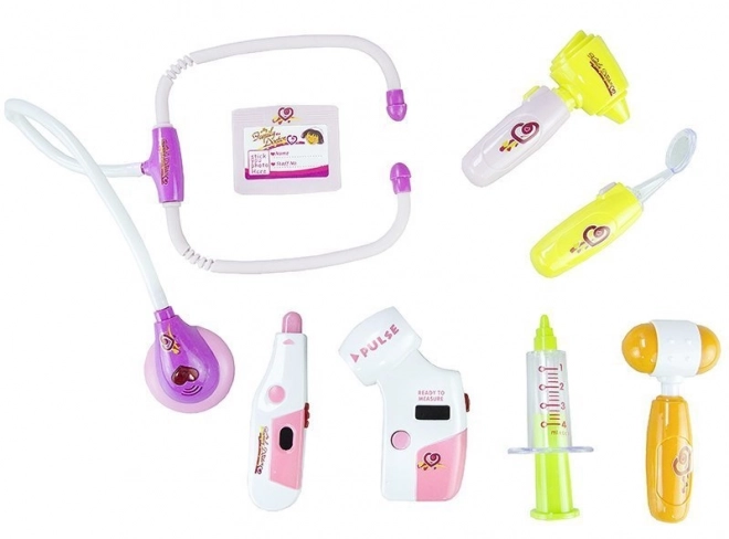 Stéthoscope rose Ensemble médical dans une valise