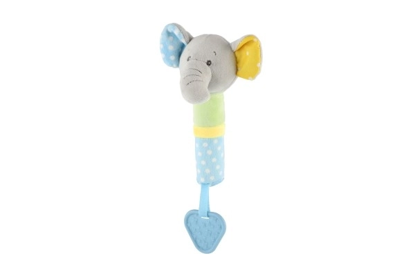 Jouet de dentition/hochet éléphant en peluche 23cm en sachet sur carte 0+