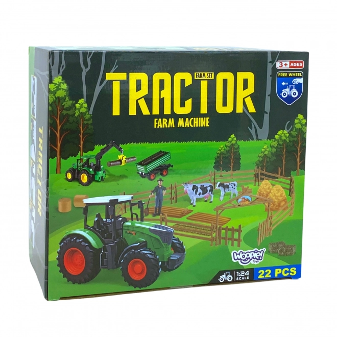 Mini ferme tracteur avec animaux et outils de Woopie