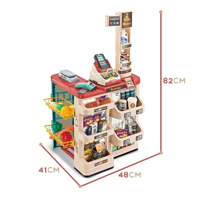 Supermarché avec chariot et scanner