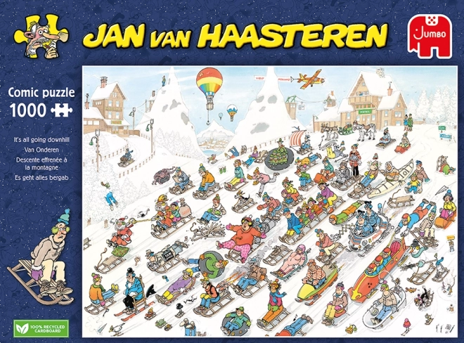 Puzzle Jan van Haasteren Tout dévale la pente 1000 pièces