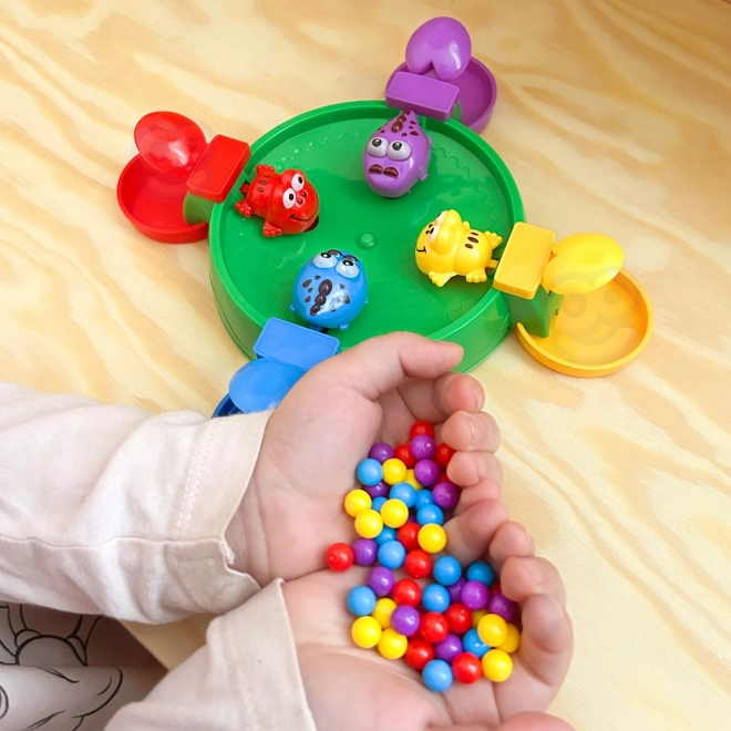 Jeu amusant de grenouilles joyeuses et crocodiles affamés