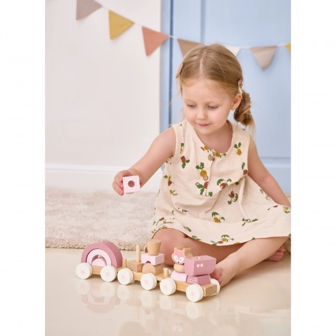 Viga PolarB circuit de train rose avec wagons et blocs