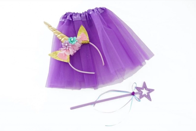 Set de déguisement licorne pour enfants – tutu, serre-tête et baguette